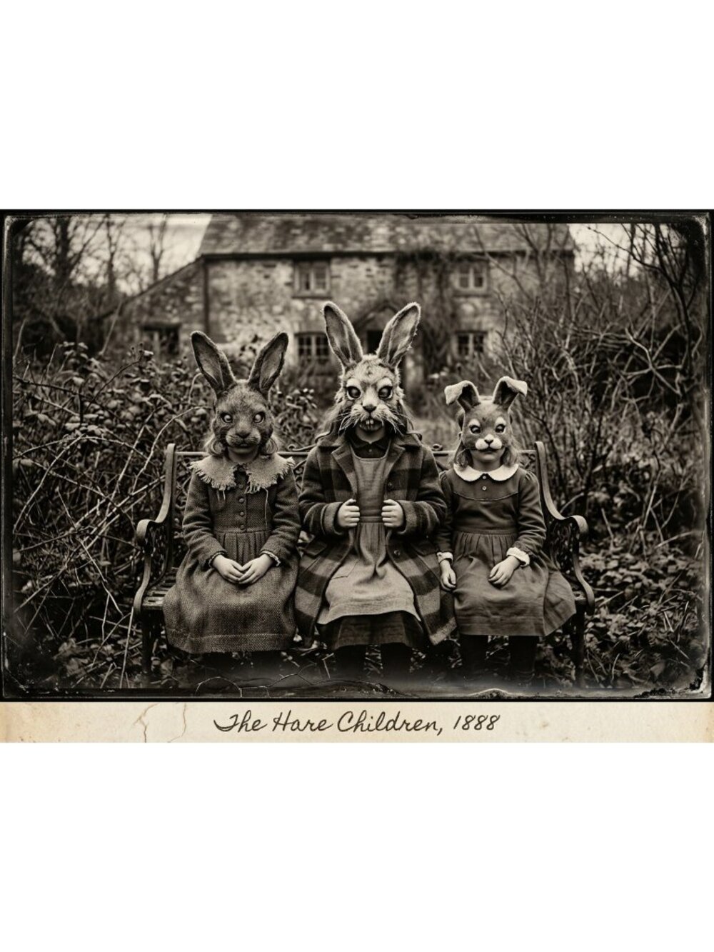 Gothic Hare Children Wall Art Creepy Victorian Rabbit Dark Acadamia Macabre
